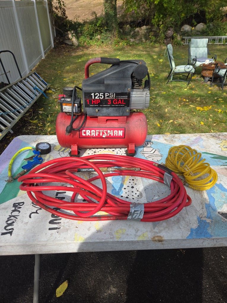 Craftsman 1 HP 3 Gallon Air Compressor 