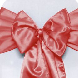 Coral Chair Bow Sashes 