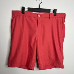 Peter Millar Salem Performance Golf Shorts Mens 34 Red