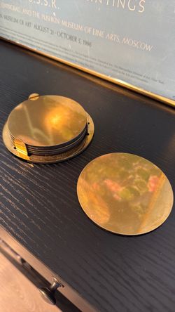 Gold coasters & holder