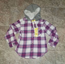 Roxy girls hooded flannel jacket new