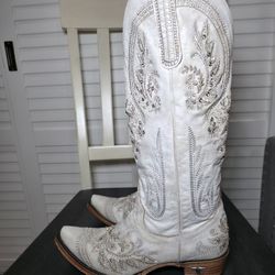 Lane Ladies Santorini Ceramic Crackle Studded Snip Toe Boots LB0445A Women Sz 8