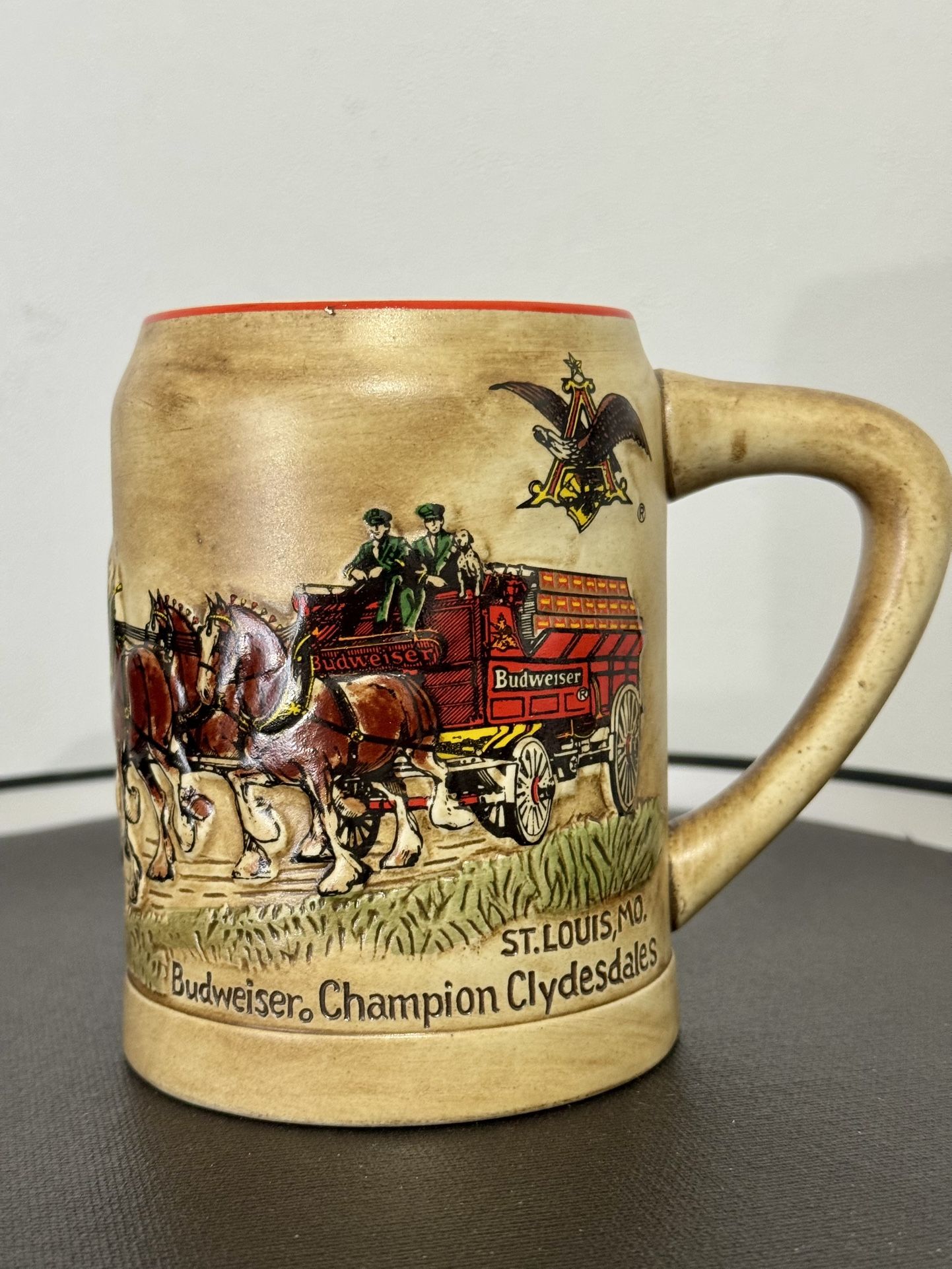 Vintage 80s Anheuser - Bush Budweiser  Stein Beer Mug