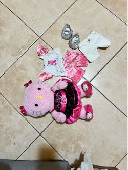 Hello kitty build a bear plush with clothes shoes