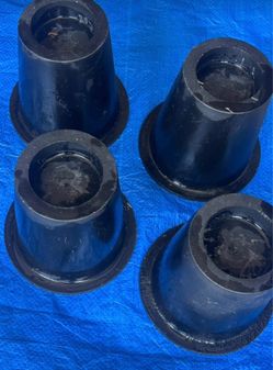Black Rubber Furniture Leg Risers Set of 4