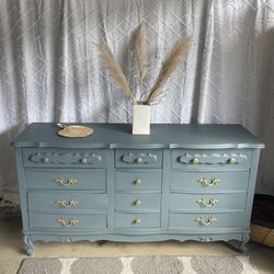 Charming Vintage French Provincial Blue Dresser  BOHO CHIC 