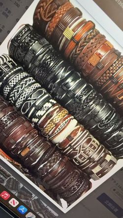 Vintage Leather Jewelry Bracelet
