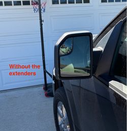 Trailer mirrors for F150 truck.