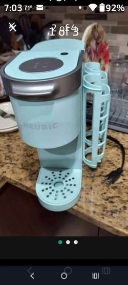 Keurig Single serve Coffee System Tiffany Blue Like New! Paid Extra For The Cup Holders On The Side! Included!  Like New!