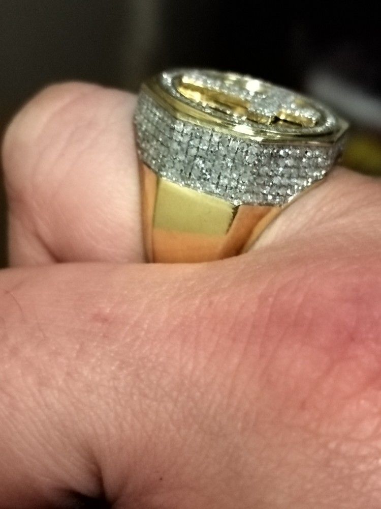 10k  Diamond Custom Made Hip Hop Style Ring
