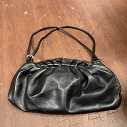 Black Pleather Shoulder Bag