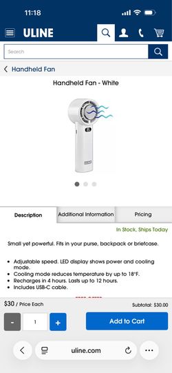 ULINE Handheld Fan