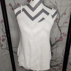 Women's White Knit Tank Top S