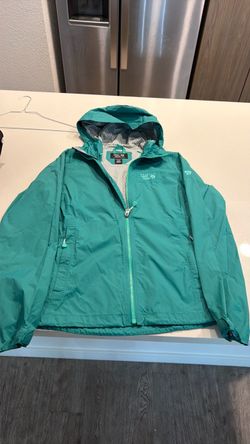 Mountain Hardwear women’s Teal Hooded Rain Jacket