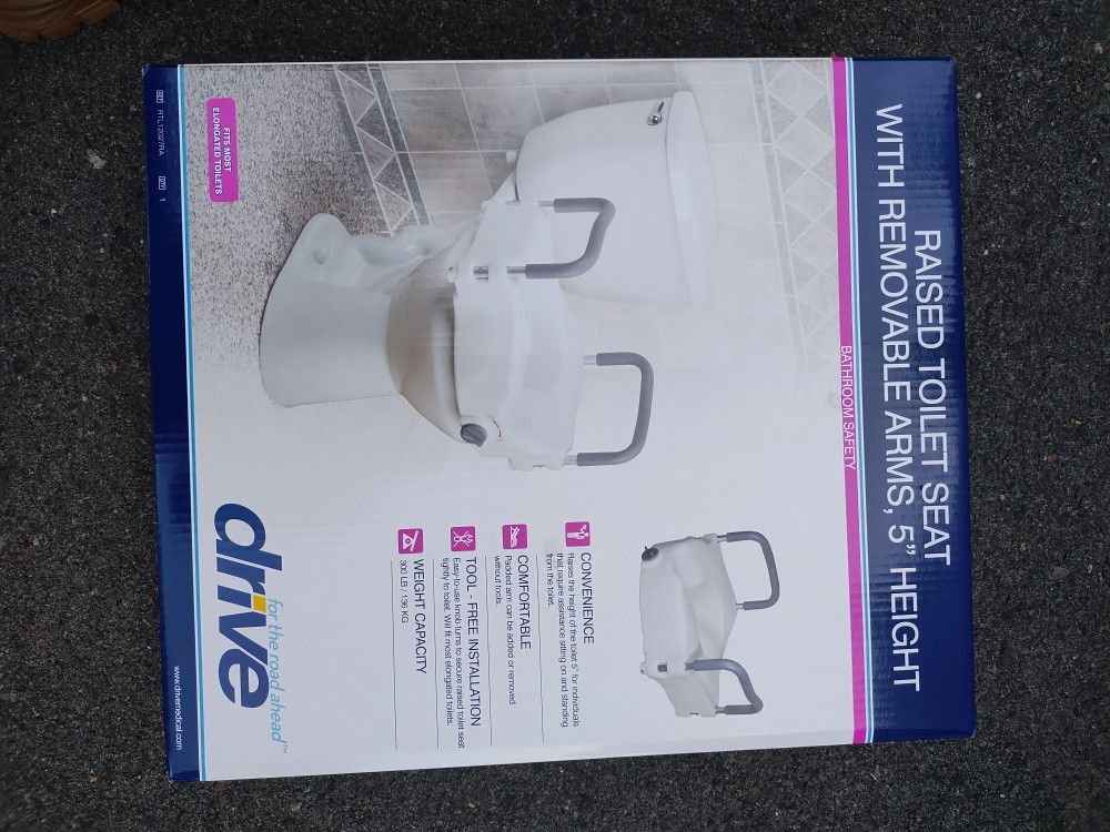Raised Toilet Seat Removable Padded Arms Seat