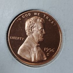1996 Lincoln 1 Cent Penny Copper Coin Proof San Francisco Mint 