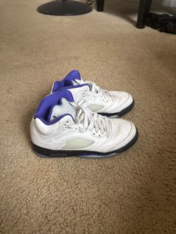 Jordan 5 white purple trainers. #sneakers #basketball