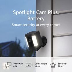 Two (2) Ring Spotlight Cams Plus, Battery | Two-Way Talk, Color Night Vision, and Security Siren (2022 release) - Black