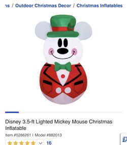 Mickey & Minnie Mouse Snowman Christmas Inflatable
