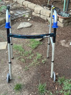 Drive Medical Folding Walker with Front  Wheels