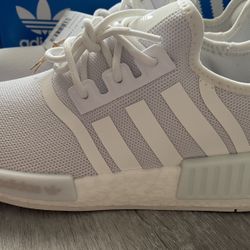Brand new adidas NMD R1 white unisex shoes. Women’s and big kids size