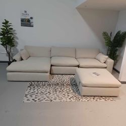 OM• $38 Initial • Brand New Elyza 3 Piece Sectional With Chaise 