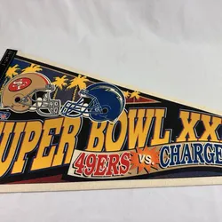 Vintage Superbowl XX1X 49ers vs chargers pennant banner flawless rare find located in palm springs ca
