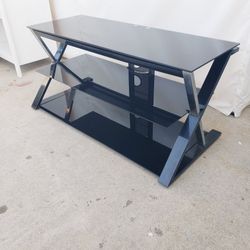 TV Stand With Smoked Glass Shelves 