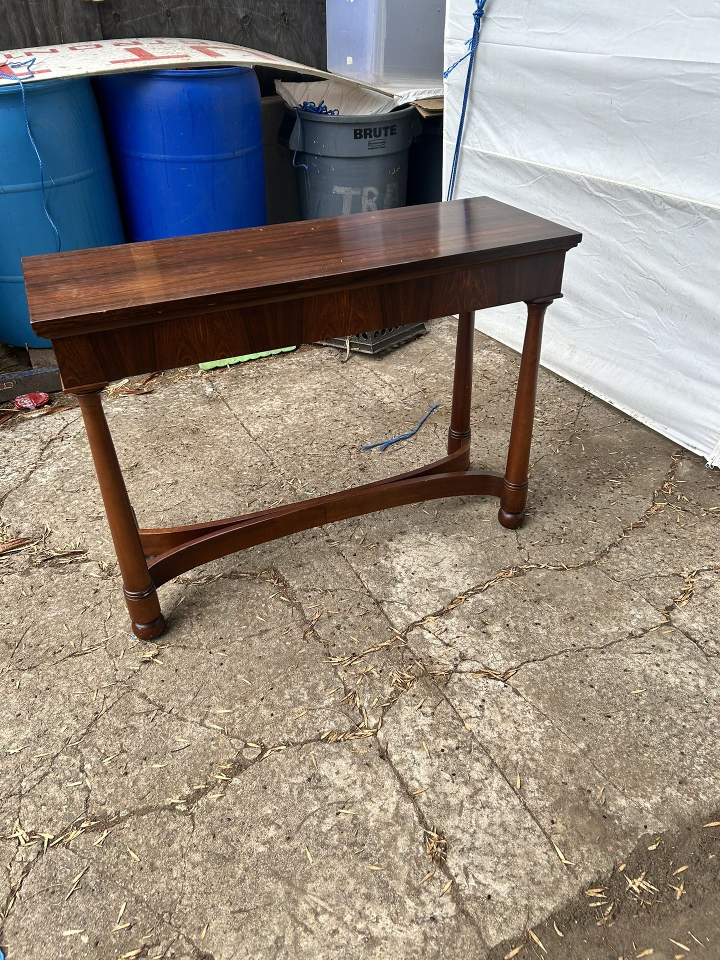 Vintage Wood Side Entry Table