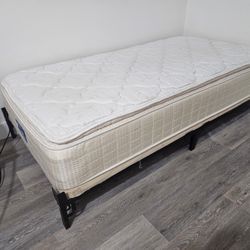 Basic Twin Bed With Foldable Metal Frame