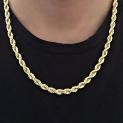 Gold Chain Rope Chain 20in 6mm Necklace 