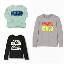 Set Of 3 Rockets Of Awesome Kids Children's Long Sleeve Graphic Top T Tee Shirt  Size 8