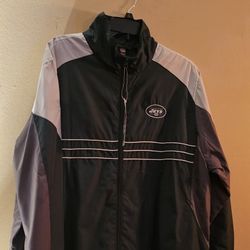 NFL NY JETS Windbreaker Jacket Zip Large Team Apparel Green