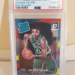 2017 Panini Donruss Optic Jayson Tatum Rated Rookie Red/Yellow PSA 10 