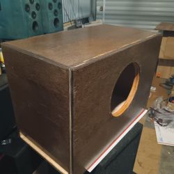 custom hardwood 10-in 2 cubic foot 33 Hertz subwoofer box unstain. FREE DELIVERY