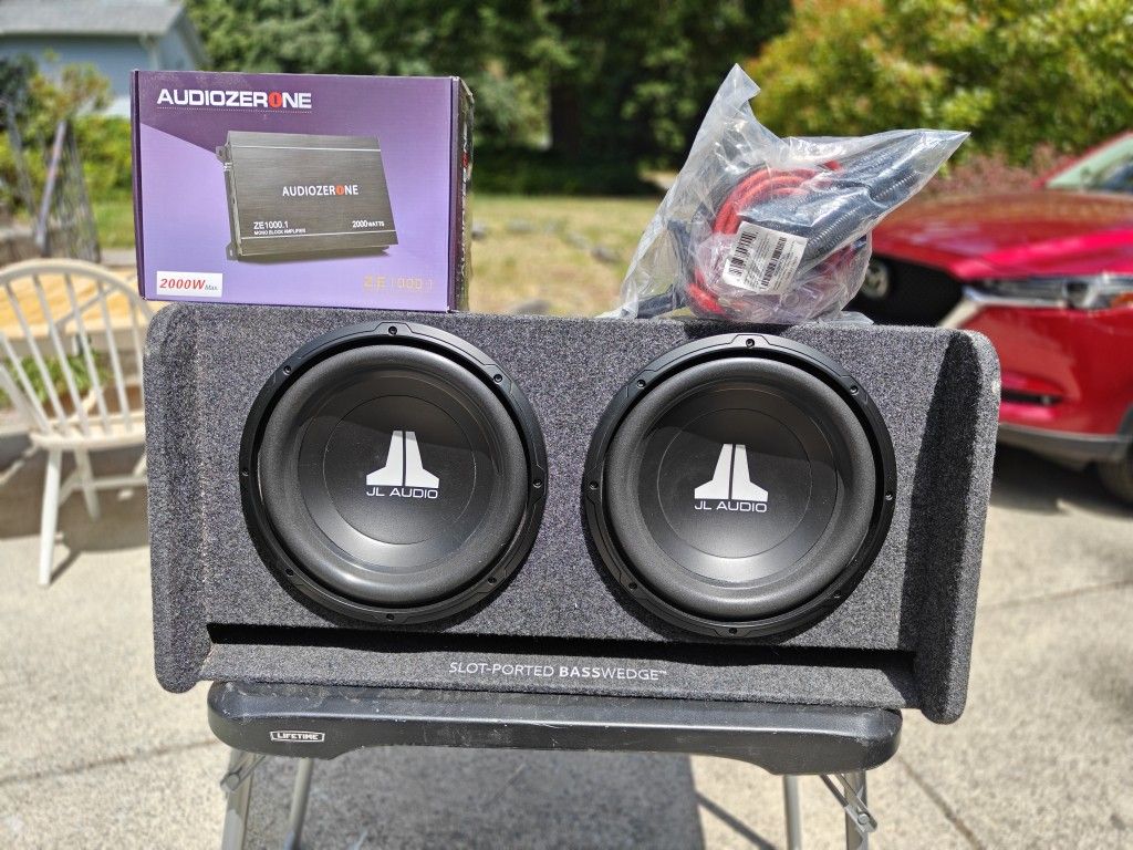 JL Audio 12" Subs Ported Box Amp And Wiring Kit