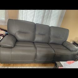 Leather Reclining Sofa