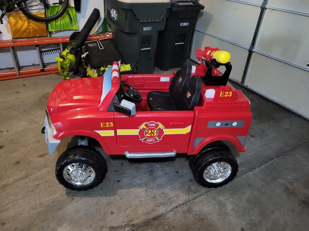 Kids Dodge RAM 3500 Power Wheels Fire TrucK