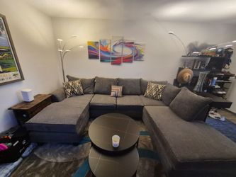 Blue/Gray Sectional Sofa
