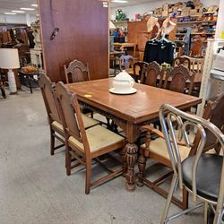 Antique Table And 6 Chairs