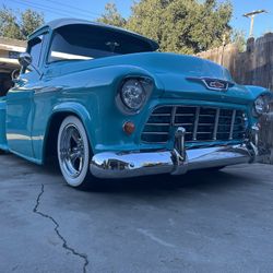 I’m Selling My 1955 Chevy Truck, 3100 Series 350, Automatic Transmission, Mustang Front, And Power, Steering Tilt Steering Column Power, Windows AC To