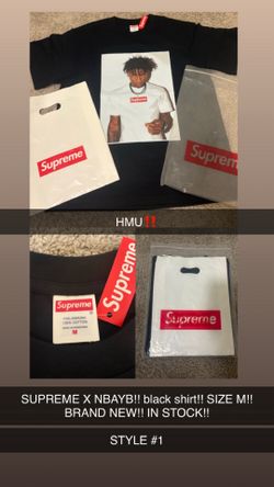 SUPREME X NBAYB!! BLACK SHIRT WITH DESIGN!! SIZE M!! BRAND NEW!!