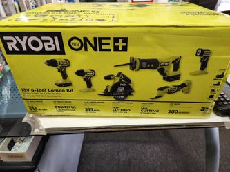 Ryobi 0ne+ 6 tool kit. Saw drill lights...