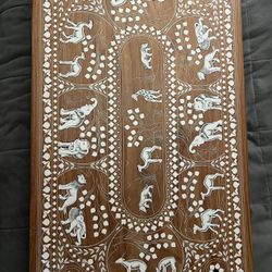 Beautiful Sold Wood Inlaid Table NEW