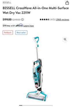 Bissell CROSSWAVE ALL IN ONE MULTISURFACE  WET VAC 