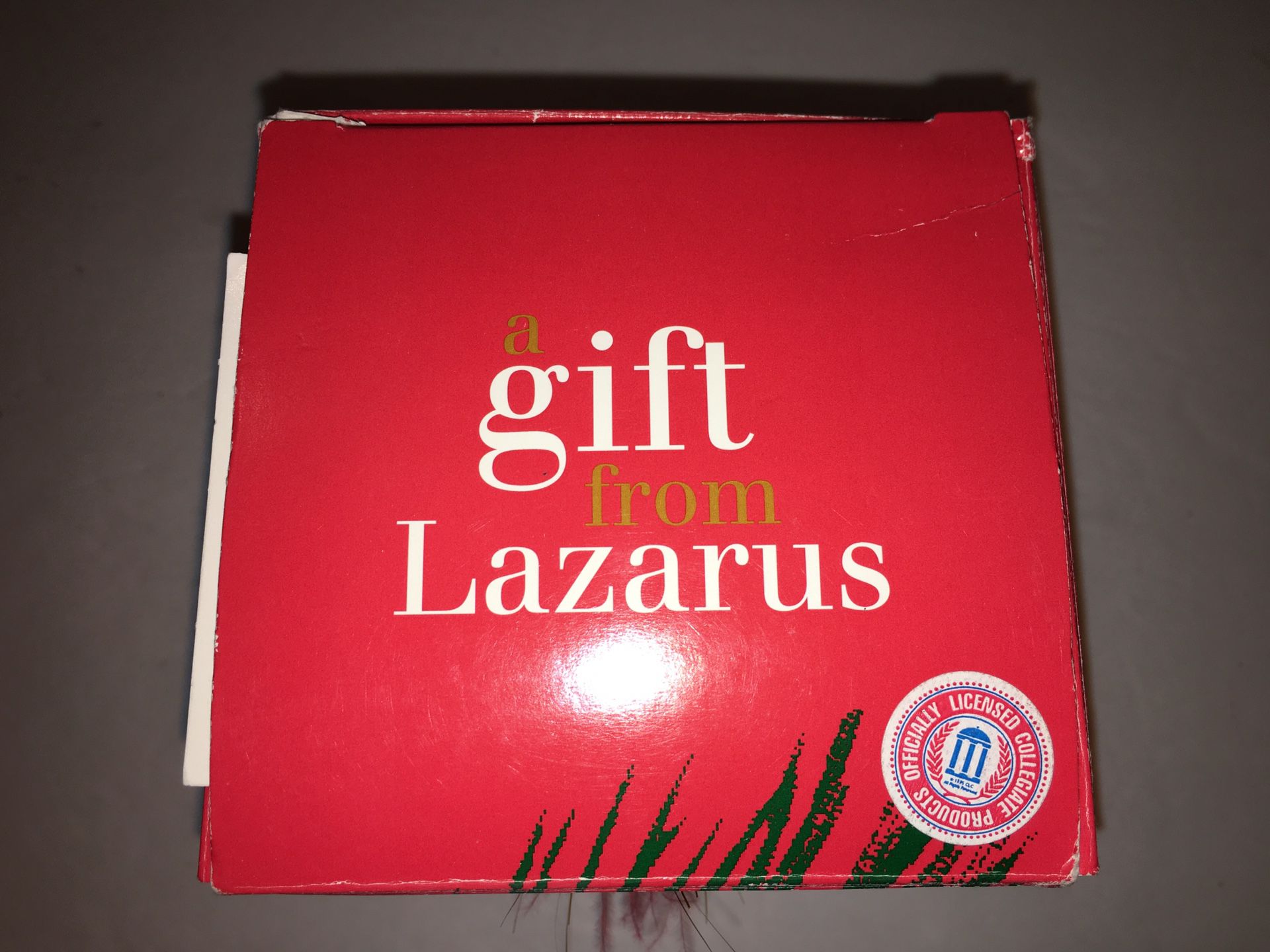 Rare Lazarus New red fluffy ornament in box