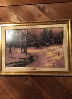 Winter glen by Thomas kincade. Canvas