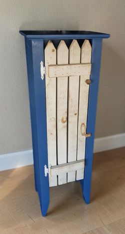 Rustic Wood Cabinet with Picket Fence Door