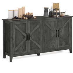 Buffet Storage Cabinet, 15.7" D x 59" W x 31.5" H Credenza Sideboard Table, Kitchen Cupboard with Adjustable Shelves for Living, Dining Room, Entryway