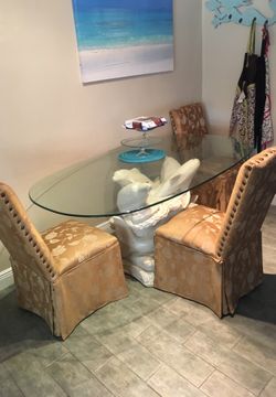 Dining room table with four chairs chairs